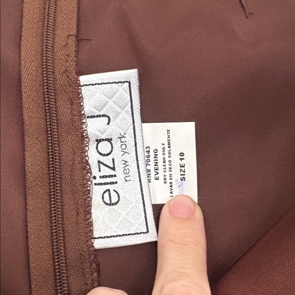 Eliza J New York Brown Satin Evening Party Blouse Womens Size 10 NWT - Picture 2 of 8